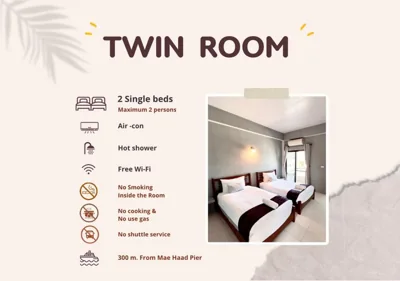 Twin Room — Blue Wave House